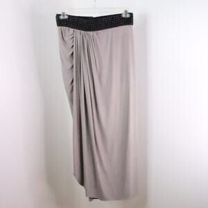 Venus Women’s L Gray Microfiber Wrap Style Maxi Skirt Stretch Waist Whimsygoth